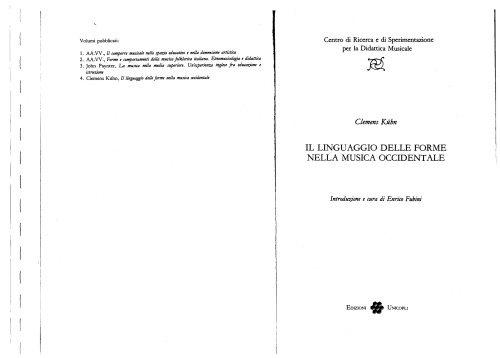 Il linguaggio delle forme nella musica occidentale