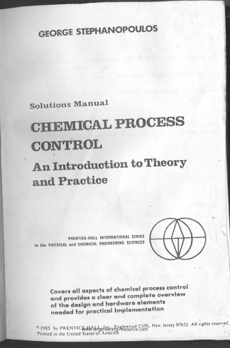 Solution Manual- Chemical Process Control