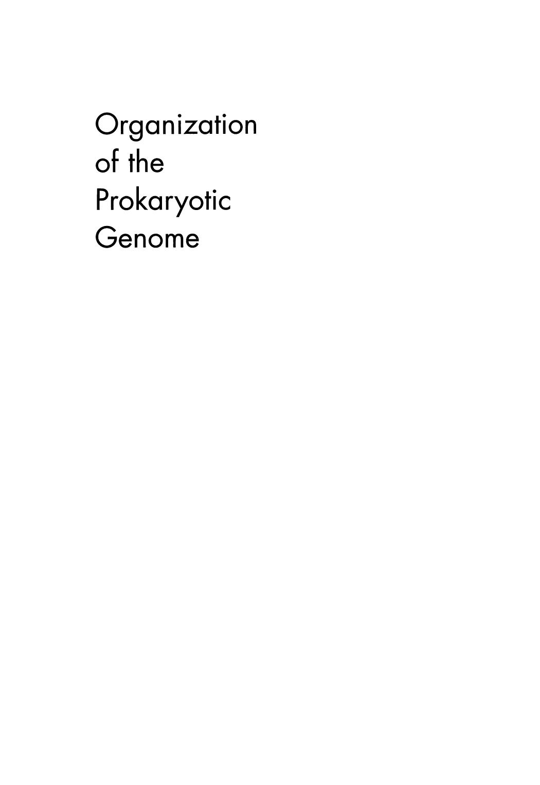 Organization of the Prokaryotic Genome