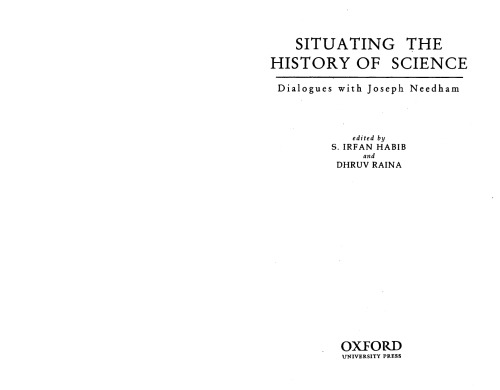 Situating the History of Science: Dialogues with Joseph Needham