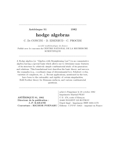 Hodge algebras