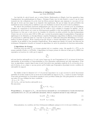 Sommation et intégration formelles