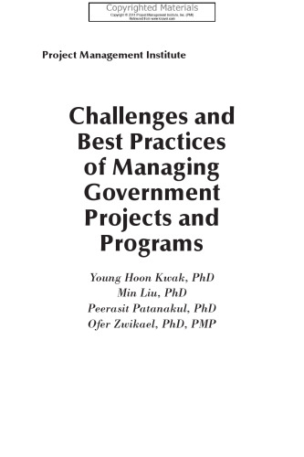 Challenges and best practices of managing government projects and programs