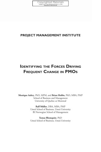 Identifying the forces driving frequent change in PMOs