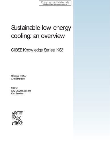 Sustainable low energy cooling: an overview