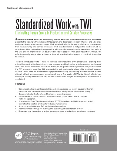 Standardized Work with TWI: Eliminating Human Errors in Production and Service Processes