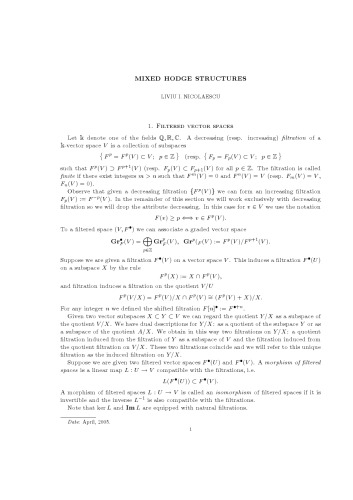 Mixed Hodge structures [expository notes]