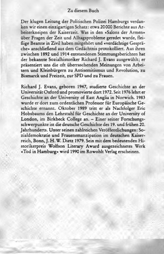 Kneipengespräche im Kaiserreich : die Stimmungsberichte der Hamburger politischen Polizei 1892-1914