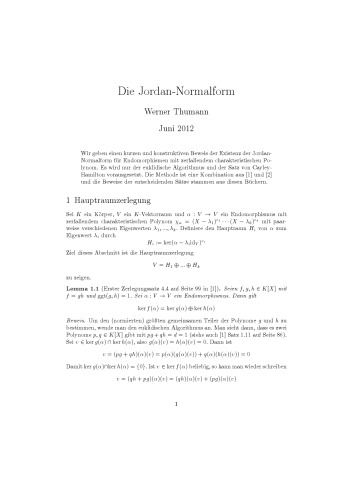 Die Jordan-Normalform