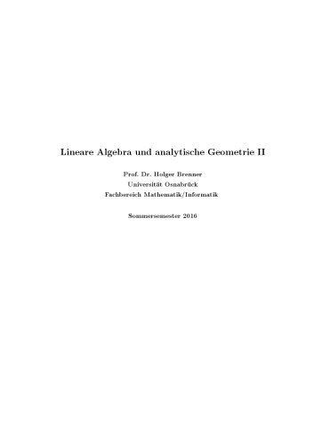 Lineare Algebra und analytische Geometrie II [Lecture notes]