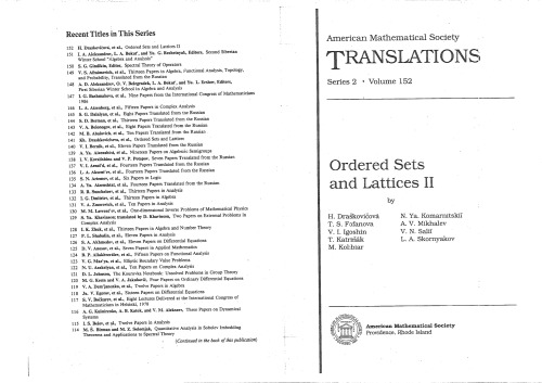 Ordered Sets and Lattices II