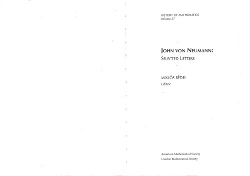 John von Neumann: Selected Letters