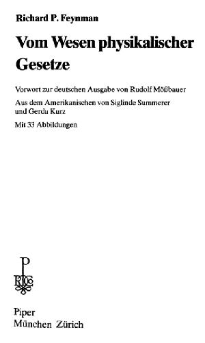 Vom Wesen physikalischer Gesetze