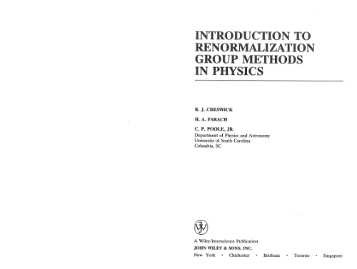 Introduction to Renormalization Group Methods in Physics
