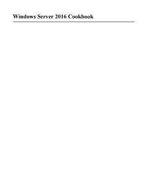 Windows Server 2016 Cookbook