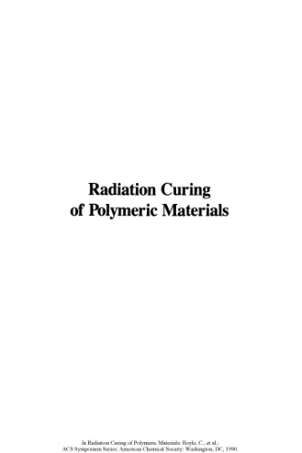 Radiation Curing of Polymeric Materials
