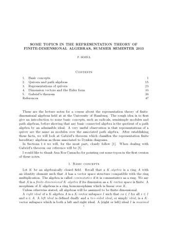 Some topics in the representation theory of finite-dimensional algebras [Lecture notes]