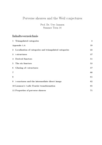 Perverse sheaves and the Weil conjectures [Lecture notes]