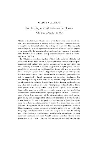 The development of quantum mechanics (Nobel lecture)