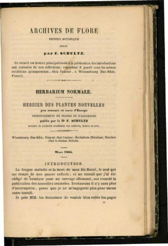 Schultz F. Herbarium normale... Fasc. 601--1200. Wissembourg,