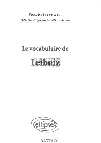 Le Vocabulaire de Leibniz