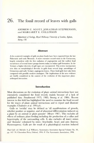 The fossil record of leaves with galls