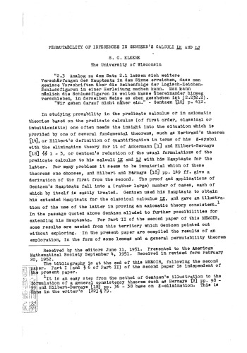 Two Papers on the Predicate Calculus