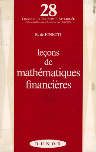 Leçons de mathématiques financières