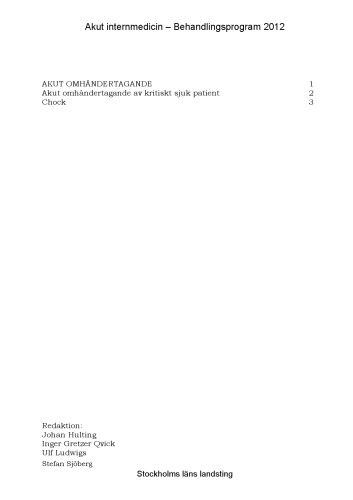 Akut internmedicin – Behandlingsprogram 2012