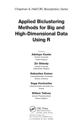 Applied biclustering methods for big and high dimensional data using R