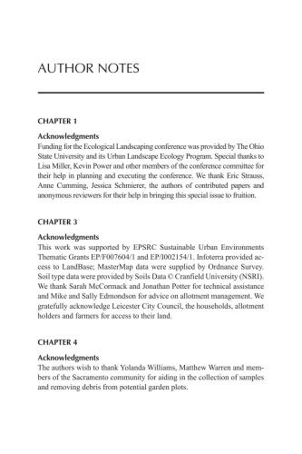 Urban horticulture: ecology, landscape, and agriculture