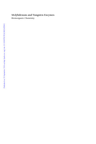 Molybdenum and Tungsten Enzymes - Bioinorganic Chemistry