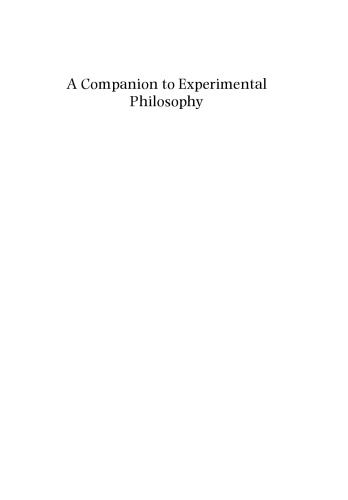 A companion to experimental philosophy