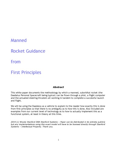 Manned Rocket Guidance From First Principles
