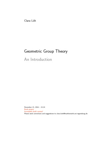 Geometric group theory, an introduction [lecture notes]