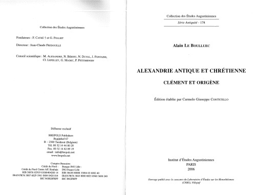Alexandrie antique et chrétienne, Clément et Origène