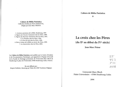 La croix chez les Pères (du Ile au début du IVe siècle)