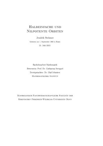 Halbeinfache und Nilpotente Orbiten [Bachelor thesis]