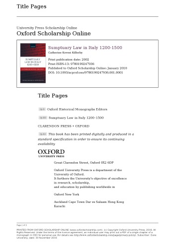 Sumptuary Law in Italy 1200-1500