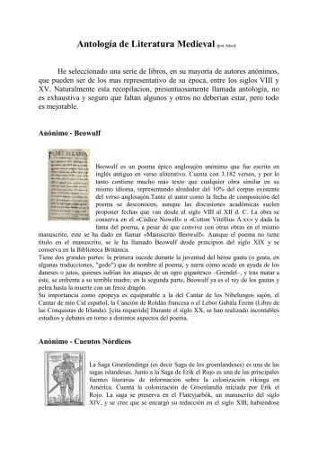 Antología de literatura medieval