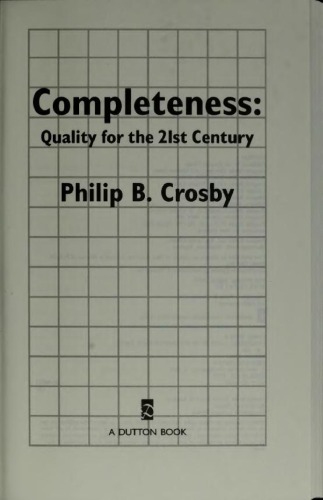 Completeness: Quality for the 21st century