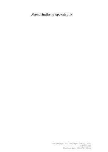 Abendländische Apokalyptik: Kompendium zur Genealogie der Endzeit