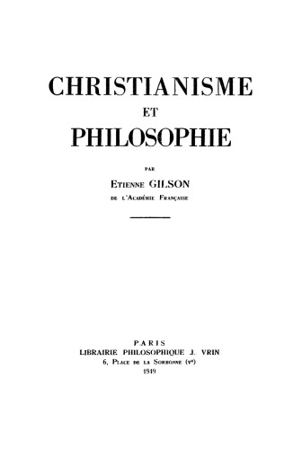Christianisme et Philosophie