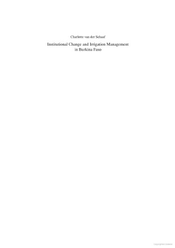 Institutional Change and Irrigation Managemente in Burkina Faso