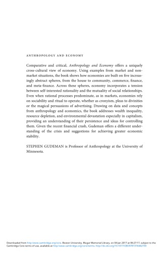 Anthropology and Economy