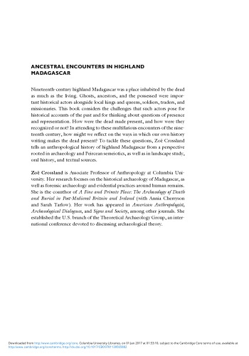 Ancestral Encounters in Highland Madagascar: Material Signs and Traces of the Dead