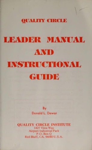 Quality circle leader manual and instruction guide