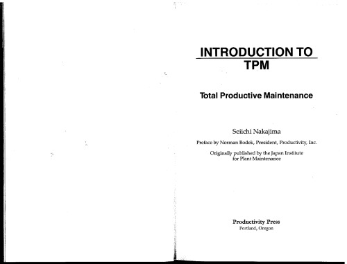 Introduction to TPM (Total Productive Maintenance)