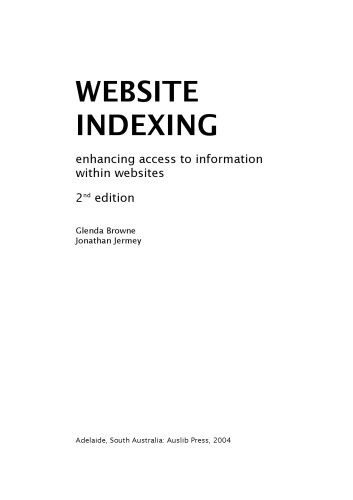 Website indexing : enhancing access to information within websites
