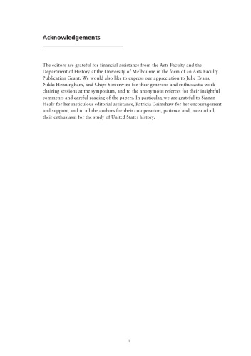 Unsettling America : crisis and belonging in United States history: papers arising from a symposium on United States history, December 2002
